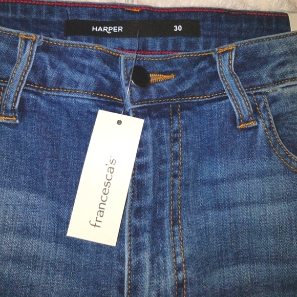 Francesca's Collections Jeans High Rise Slim Boot Harper Cropped Raw Hem size 30 - Picture 4 of 7